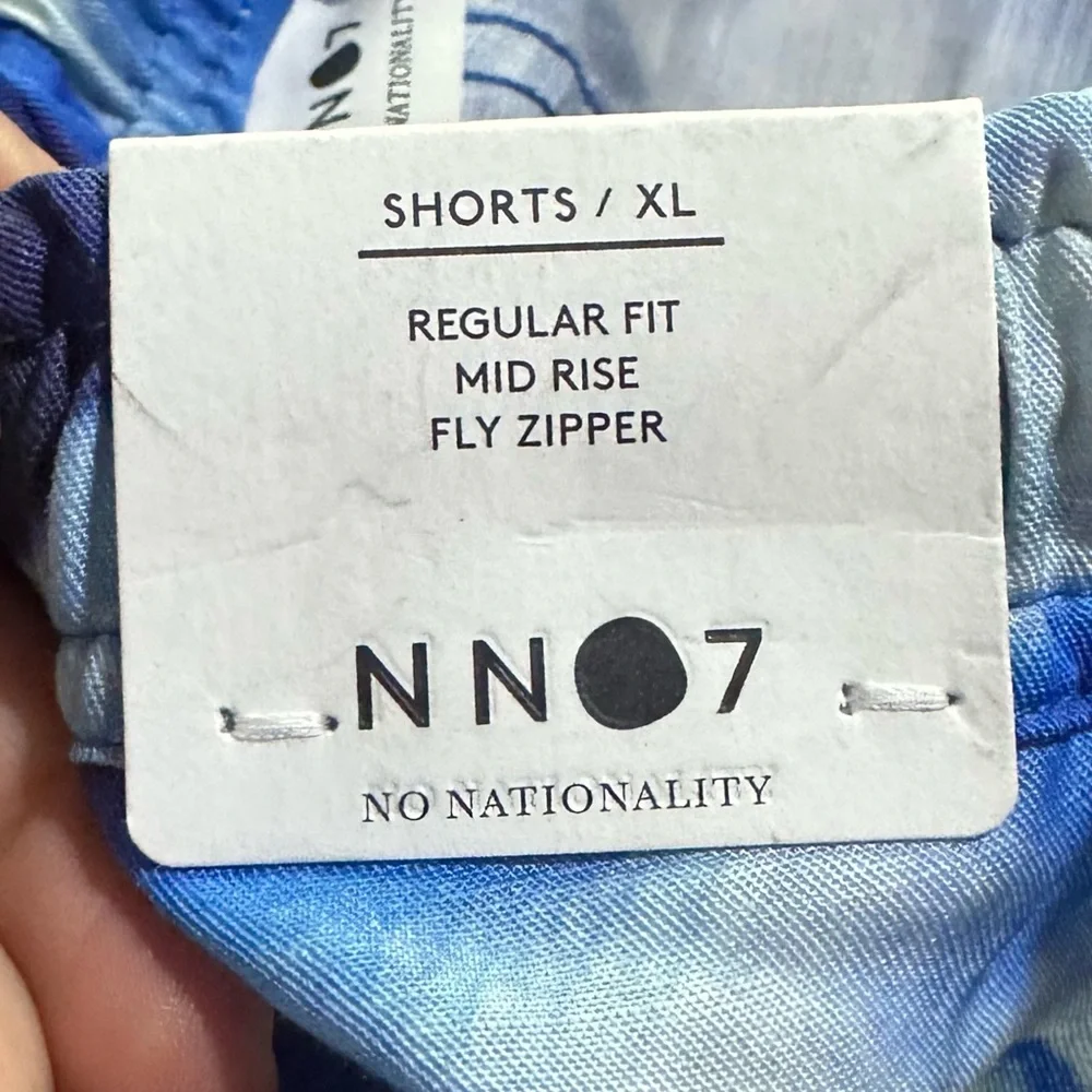 NN07 Men's Gregor Printed Lyocell-Blend Drawstring Shorts in Blue Size XL